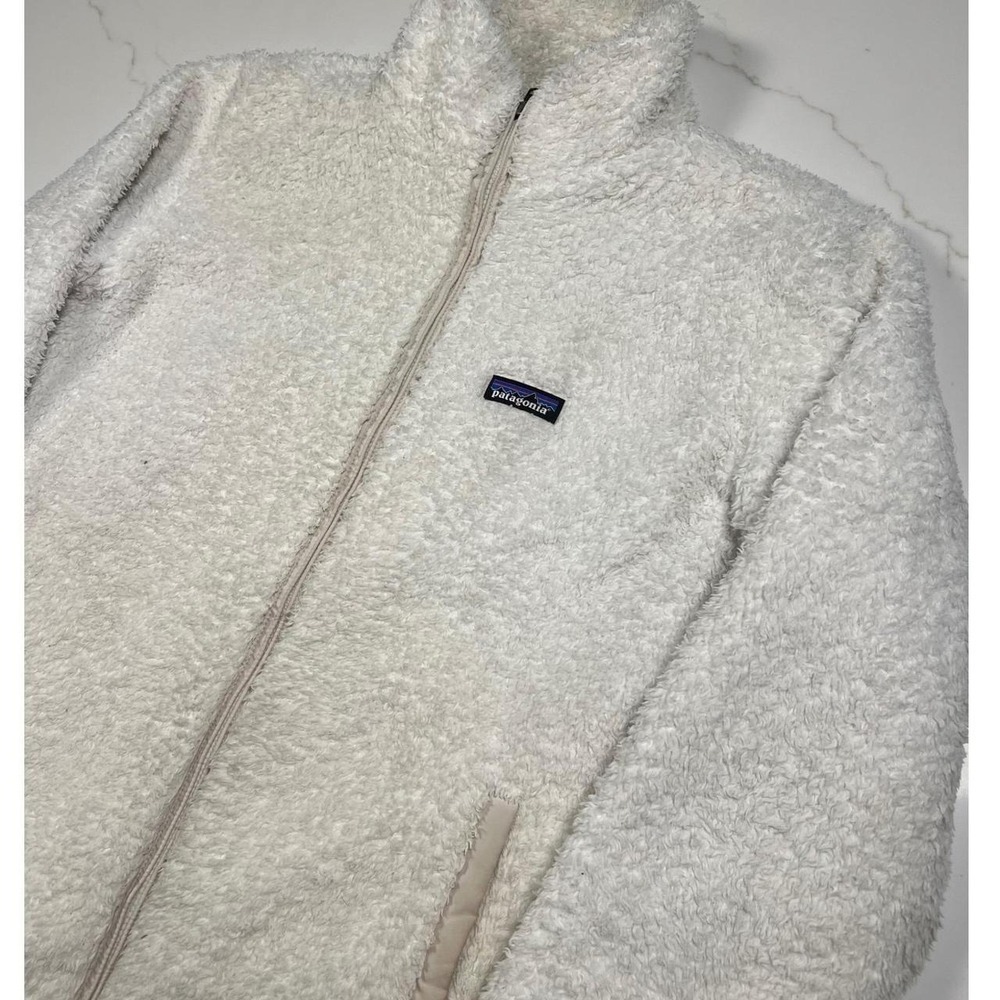 Patagonia Los Gatos Full Zip Fleece Jacket White XL Womens High Pile Teddy Coat